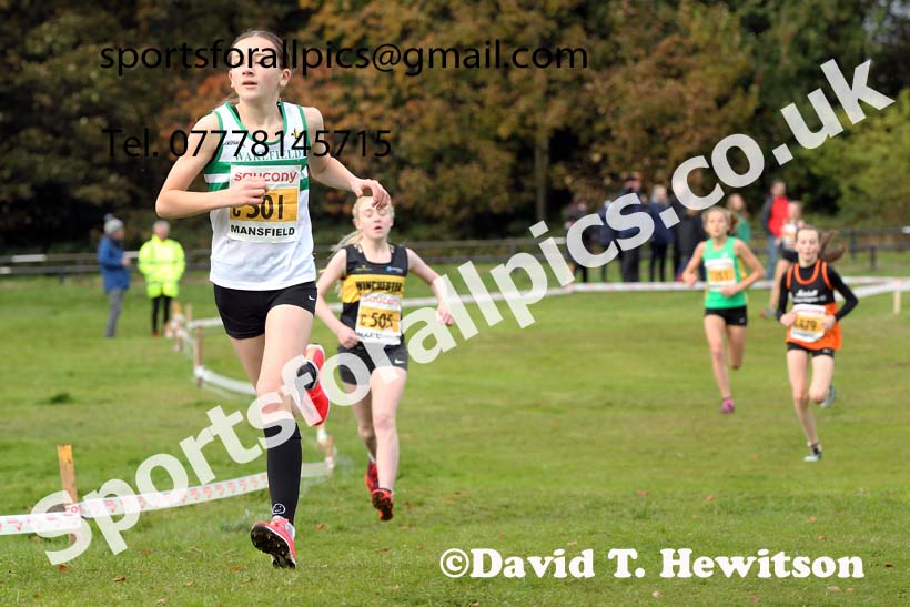 Girls under-13s 2021 National Cross Country Relays, Berry Hill Park, Mansfield. Photo: David T. Hewitson/Sports for All Pics